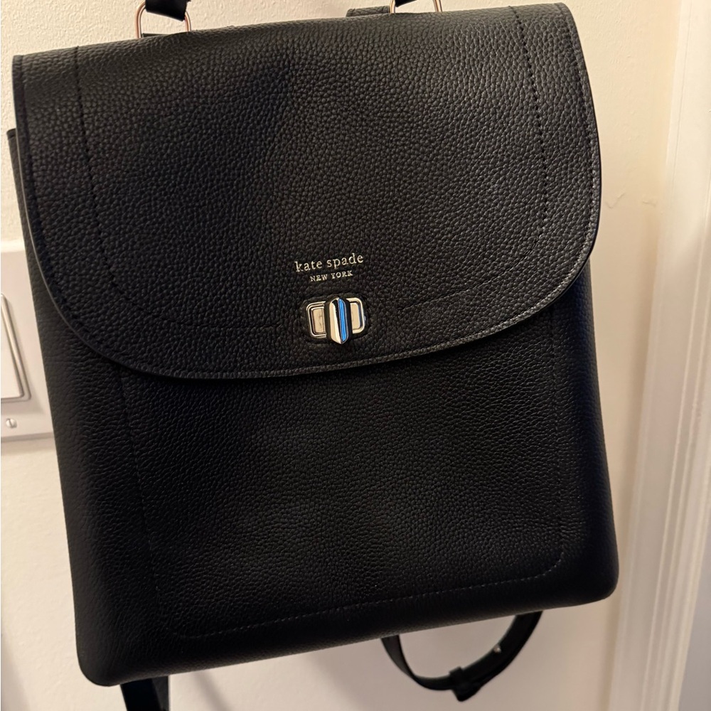 Kate Spade Black Leather Backpack